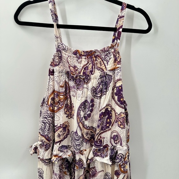 BAND OF THE FREE Paisley purple loose fit woman cottagecore maxi dress NWT M - Picture 12 of 15